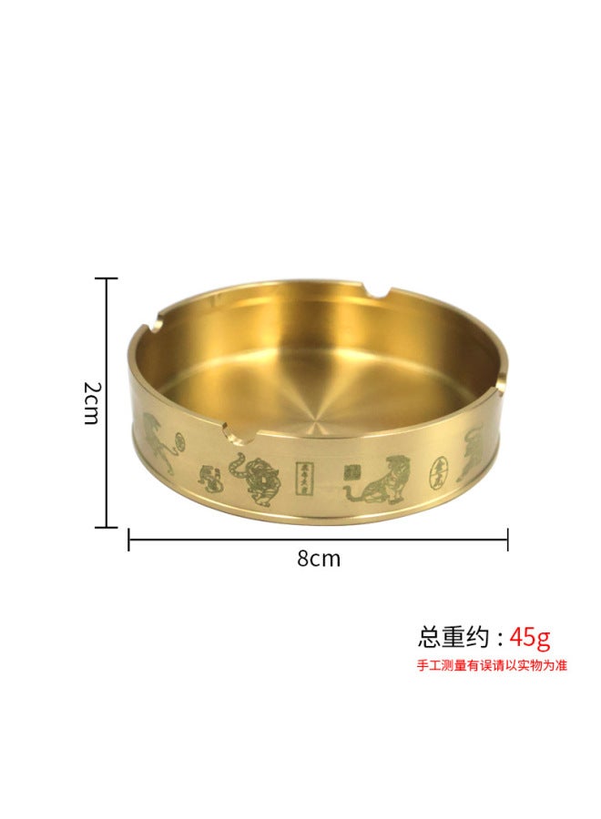 Brass Baifu Huipin Wuniu Longfeng Fufu Ashtray Ornaments Office Car Copper Household Gift