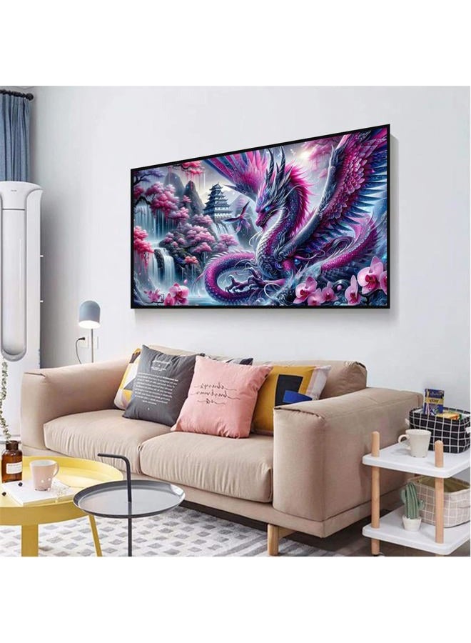 Ekuxom Large Diamond Art Kits for Adults-Waterfall Large Dragon Diamond Painting Kits for Adults-Round Full Drill Waterfall Diamonds Art Painting Kit for Gifts Home Wall Decor 27.5 X 15.7 inch - Image 3