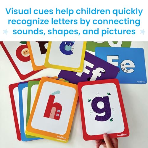 hand2mind Alphabet Picture Mnemonic Cards, ABC Flashcards for Kids, Classroom Alphabet Cards, Early Learning Flash Cards, Letter Recognition, Montessori Alphabet Cards, Toddler Learning Activities - Image 4