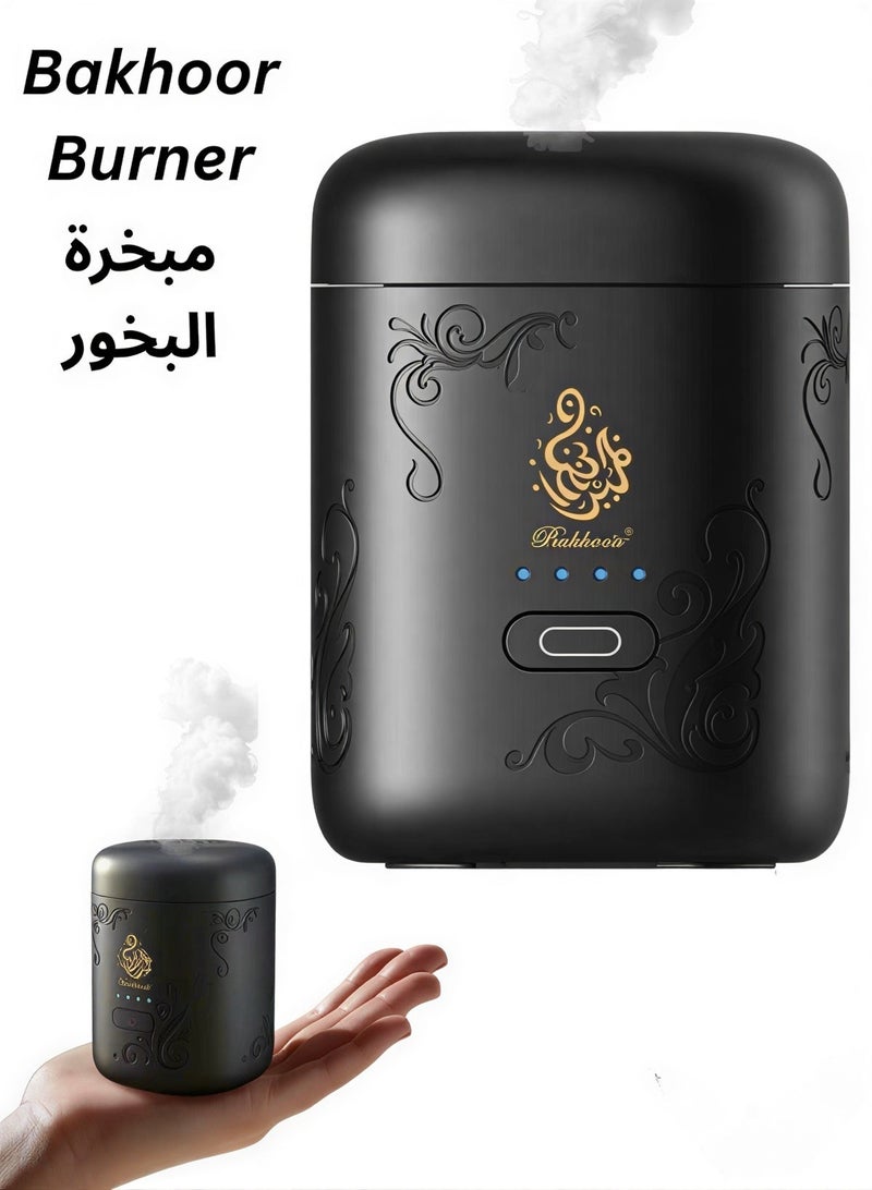 Bakhoor Mini Portable Rechargeable Electric Incense Burner with LED Battery Display USB Charging Smokeless Bakhoor Burner for Home Car & Office - Image 1