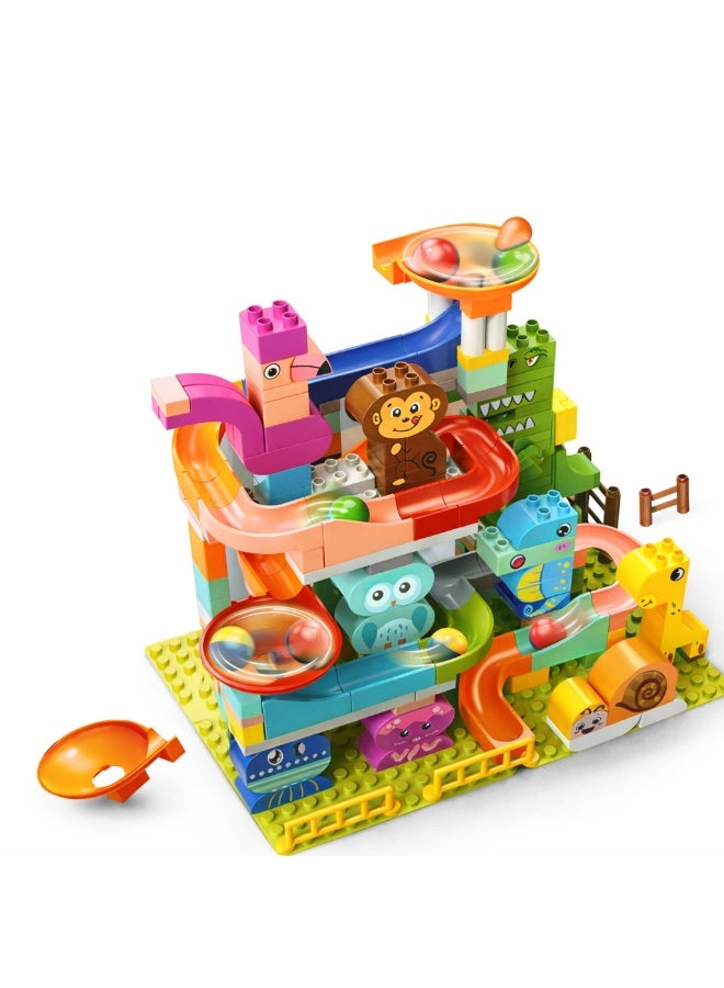 FEELO Animal Party Slide Building Blocks Set – 211 Pieces Educational Construction Toy for Kids Ages 3+ - Image 1