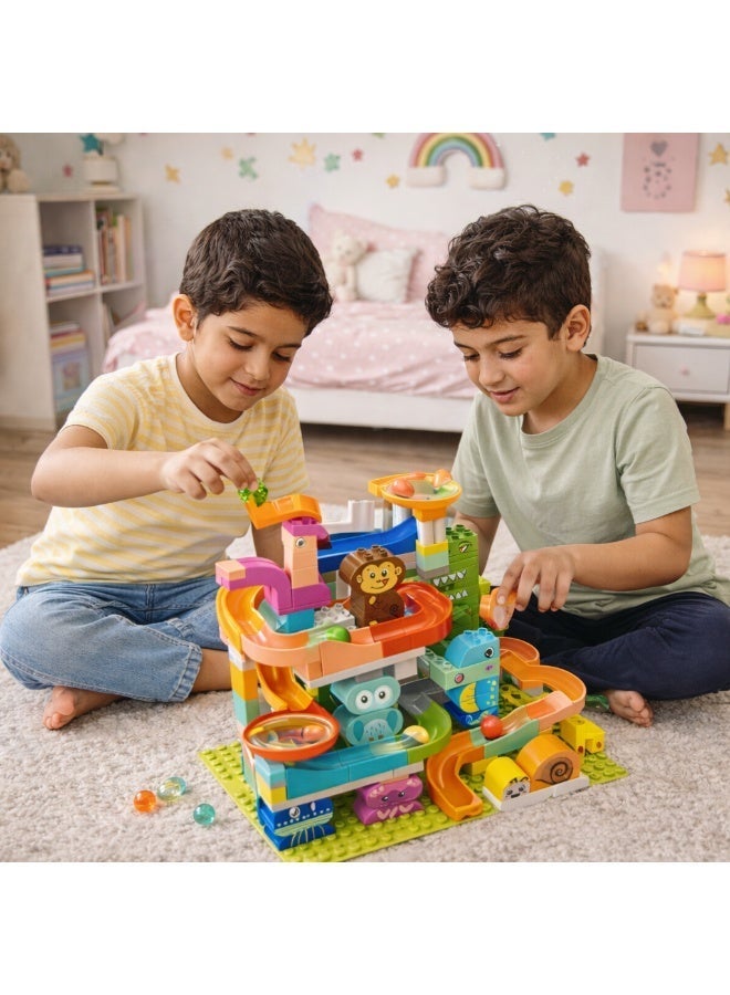 FEELO Animal Party Slide Building Blocks Set – 211 Pieces Educational Construction Toy for Kids Ages 3+ - Image 4