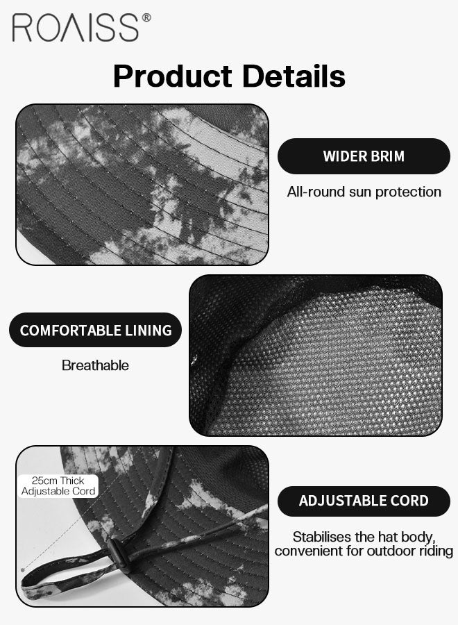 رويس قبعة دلو واقية من الشمس ذات حافة عريضة للنساء، قبعة صيفية واقية من الأشعة فوق البنفسجية قابلة للتهوية، مناسبة للصيد والتخييم والمشي لمسافات طويلة - Image 4