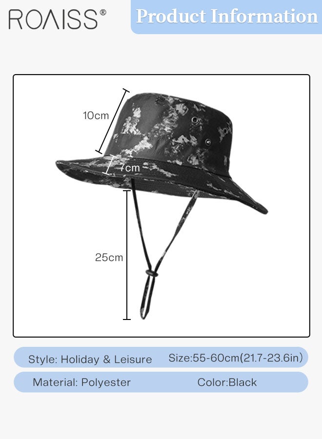 رويس قبعة دلو واقية من الشمس ذات حافة عريضة للنساء، قبعة صيفية واقية من الأشعة فوق البنفسجية قابلة للتهوية، مناسبة للصيد والتخييم والمشي لمسافات طويلة - Image 3