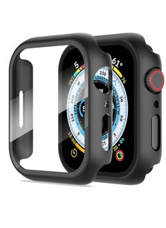 Generic Black Hard Case for Apple Watch Series 5 Series 4 44mm with Screen Protector Ultra Thin Hard PC Case Slim Tempered Glass Screen Protector for iwatch Series 5/4 44MM  - Image 1
