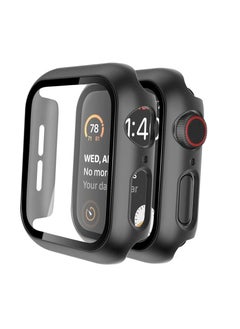 Generic Black Hard Case for Apple Watch Series 5 Series 4 44mm with Screen Protector Ultra Thin Hard PC Case Slim Tempered Glass Screen Protector for iwatch Series 5/4 44MM  - Image 3