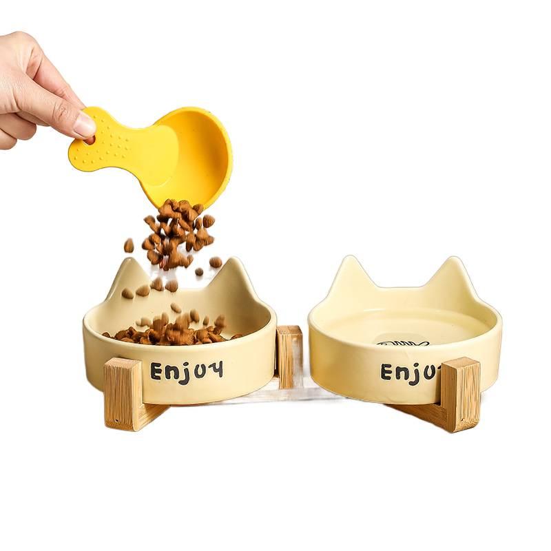 Floor Mat Use Pet Bowl Feeding and Water Double with Anti Tip Base Feeding Accessory Easy Clean Design Home Use for Cats and Dogs - Image 4