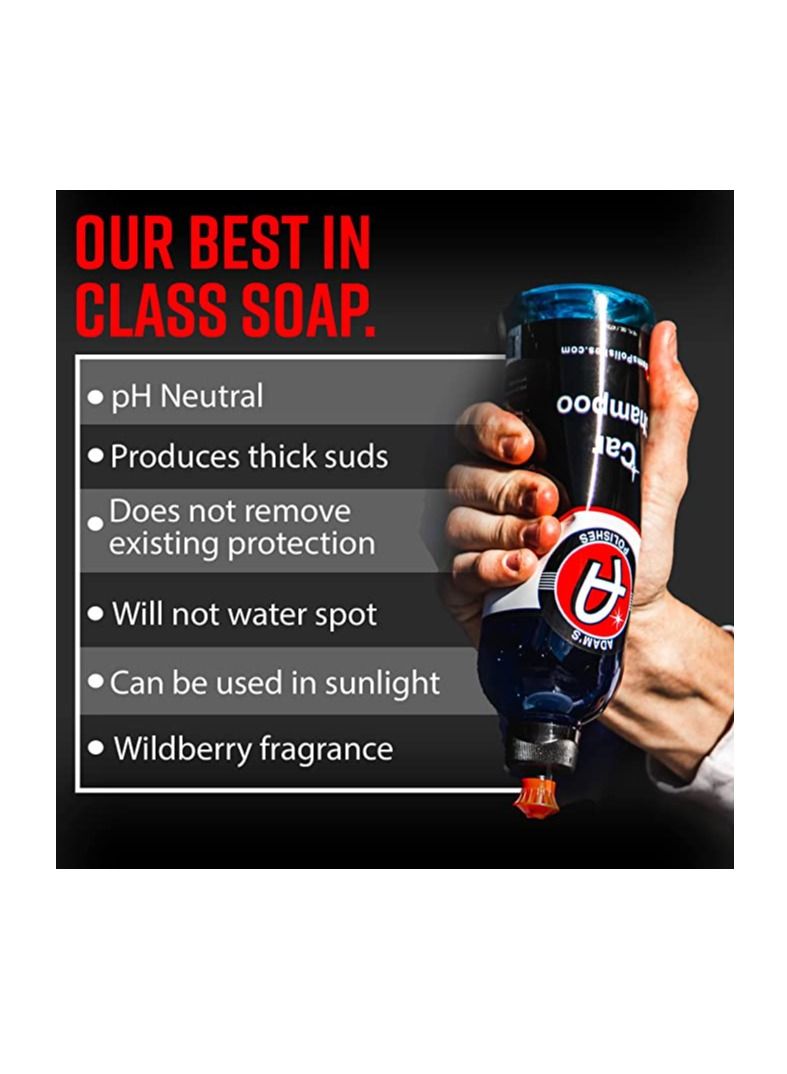 Adam's Polishes Adam's Car Wash Shampoo -pH Neutral Soap Formula for Safe, Spot Free Cleaning - Thick, Luxurious Suds That Always Rinses Clean - Ultra Slick Formula That Wont Scratch or Leave Water Spots (1 Gallon)  - Image 2