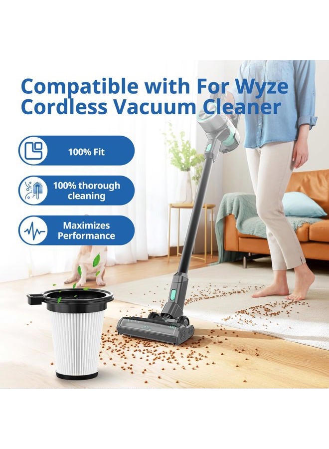 LINNIW 4 Pack Replacement Filters Compatiable with Wyze Cordless Vacuum Cleaner, Removable and Washable HEPA Filter Accessories Part Set with 1 Cleaning Brush for Wyze Handheld Cordless Vacuum Cleaner - Image 2