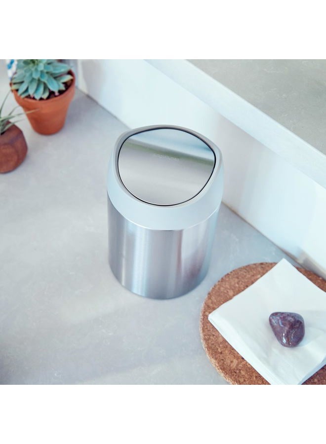 simplehuman CW2084 1.5L Mini Bin, Kitchen Tabletop, Desktop or Dressing Table, Balanced Swing Lid, Lift-Off Lid, Easy to Clean, Fingerprint-Proof, Brushed Stainless Steel - Image 5