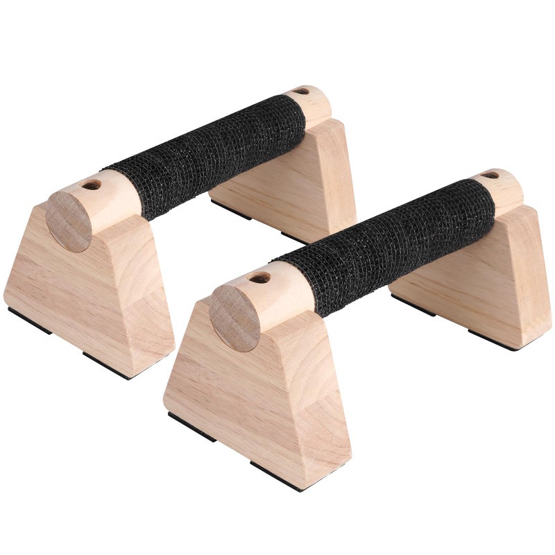 Buhobha Wooden Parallettes Bars - 30CM Calisthenics Equipment for Handstand Training, Push Up Bars & Strength Training,Oak Wood Parallel Bar, Non-Slip Base for Handstand Blocks, Pushup Handles & Planks - Image 1