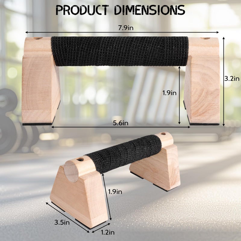 Buhobha Wooden Parallettes Bars - 30CM Calisthenics Equipment for Handstand Training, Push Up Bars & Strength Training,Oak Wood Parallel Bar, Non-Slip Base for Handstand Blocks, Pushup Handles & Planks - Image 2