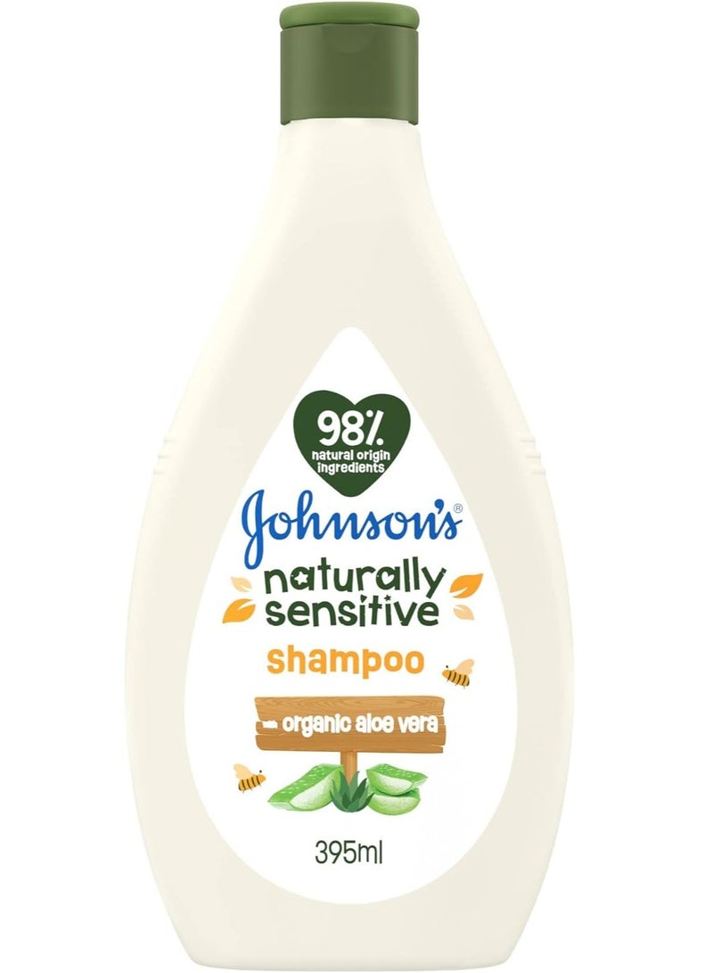 Johnson's Naturally Sensitive Shampoo With Organic Aloe Vera 395 ML - Image 1