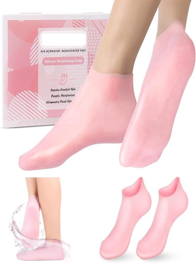 Silicone Moisturizing Gel Socks Set, Silicone Foot Care Socks For Dry Skin For Women & Girls, Crack Heel Repair Socks With Natural Oil And Vitamin E Repair Dry (Multicolor) - Image 1