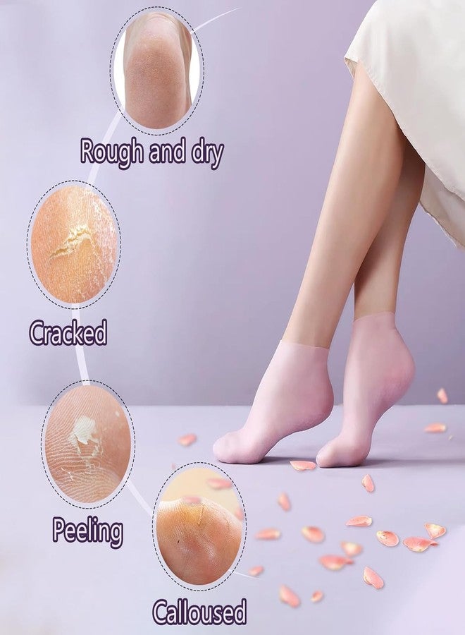 Silicone Moisturizing Gel Socks Set, Silicone Foot Care Socks For Dry Skin For Women & Girls, Crack Heel Repair Socks With Natural Oil And Vitamin E Repair Dry (Multicolor) - Image 4