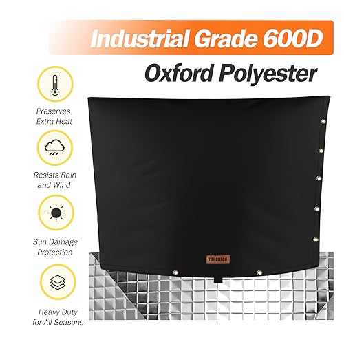 TOHONFOO 2-Way Opening Backflow Preventer Pipe Insulation Cover (5°F) - Irrigation Sprinkler Valve Cover - Water Well Pump Cover - Sturdy 5 Layers for Winter Freeze Protection (36" W x 24" H, Black) - Image 5