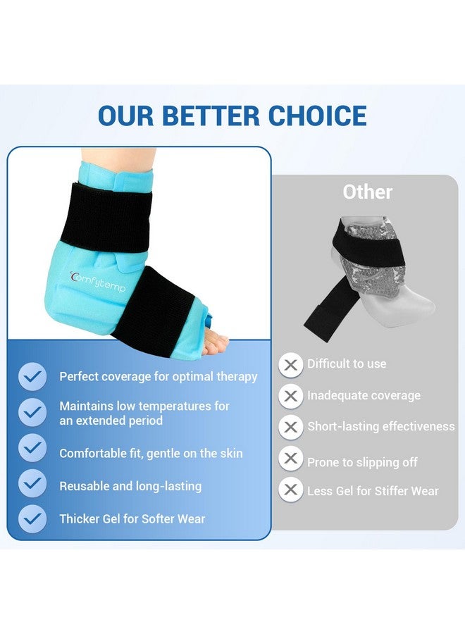 Comfytemp Large Ankle & Foot Ice Pack Wrap for Plantar Fasciitis Relief, FSA HSA Approved, Brace for Sprained Ankle, Heel Spur, Swelling, Achilles Tendonitis, Pain, Hot & Cold Therapy, 2 Packs - Image 5