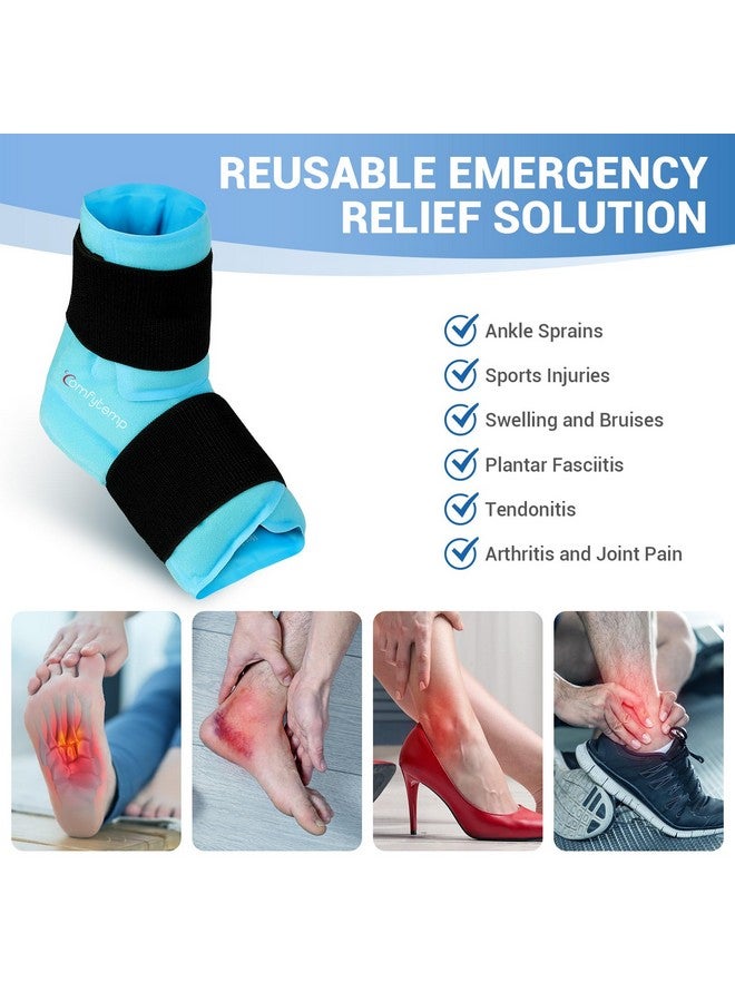 Comfytemp Large Ankle & Foot Ice Pack Wrap for Plantar Fasciitis Relief, FSA HSA Approved, Brace for Sprained Ankle, Heel Spur, Swelling, Achilles Tendonitis, Pain, Hot & Cold Therapy, 2 Packs - Image 3