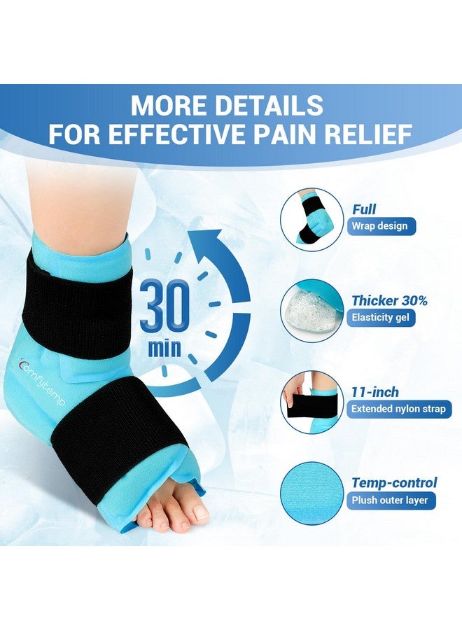 Comfytemp Large Ankle & Foot Ice Pack Wrap for Plantar Fasciitis Relief, FSA HSA Approved, Brace for Sprained Ankle, Heel Spur, Swelling, Achilles Tendonitis, Pain, Hot & Cold Therapy, 2 Packs - Image 2
