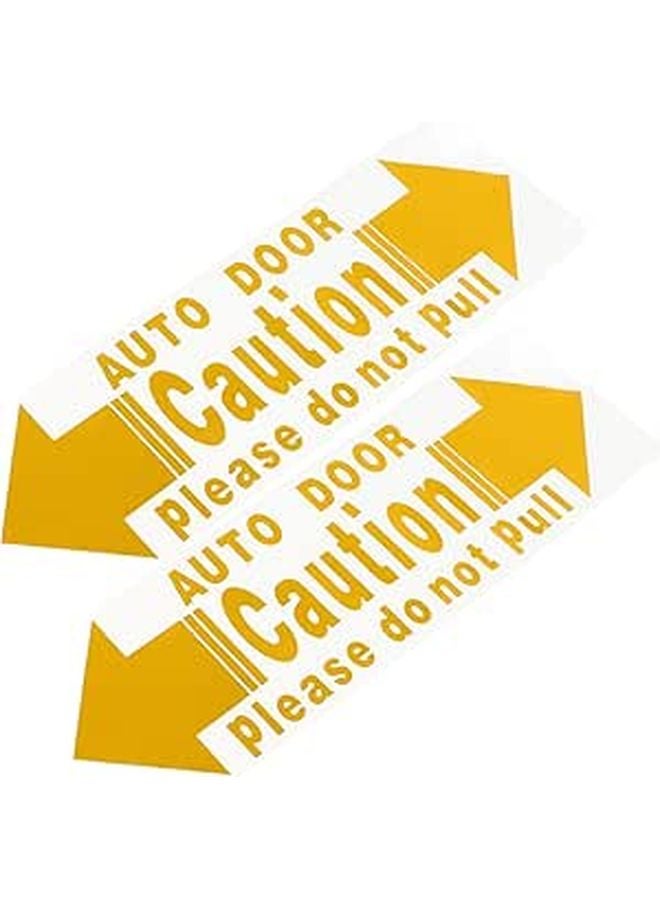 Vehicle Safety Warning Sticker 2PCS Yellow Adhesive Decal For Automatic Car Door Opening - Image 1