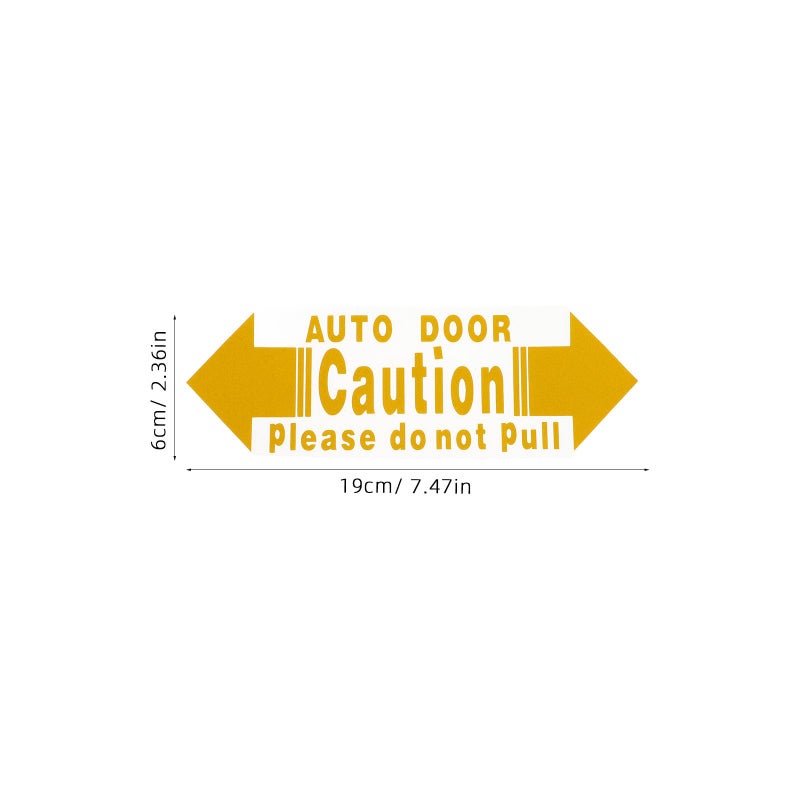 Vehicle Safety Warning Sticker 2PCS Yellow Adhesive Decal For Automatic Car Door Opening - Image 3