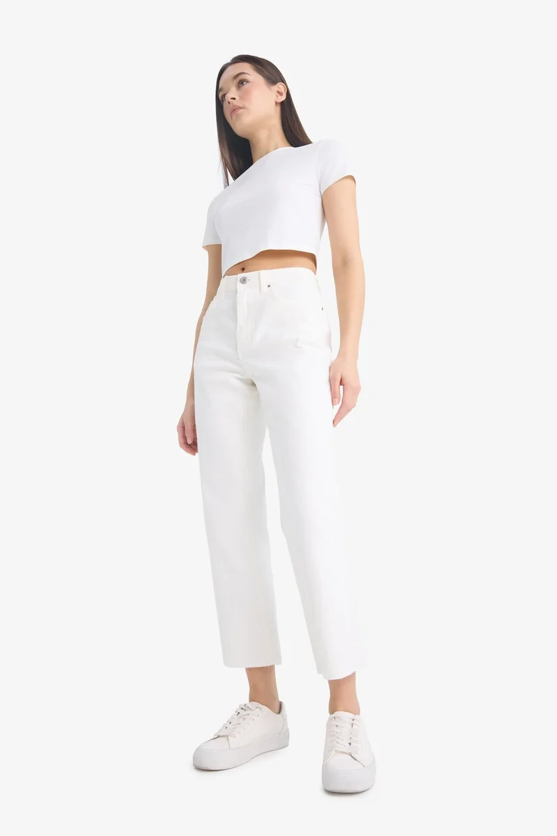 Defacto Crop Flare Fit Normal Waist Gabardine Trousers