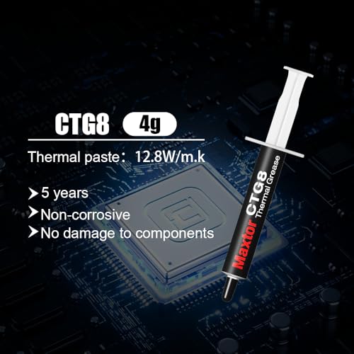 Maxtor CTG8 4 Grams Thermal Compound Paste Heat Sink for IC/Processor/CPU/GPU/All Coolers, 12.8W/m.k Carbon Based High Performance, Thermal Interface Material - Image 2
