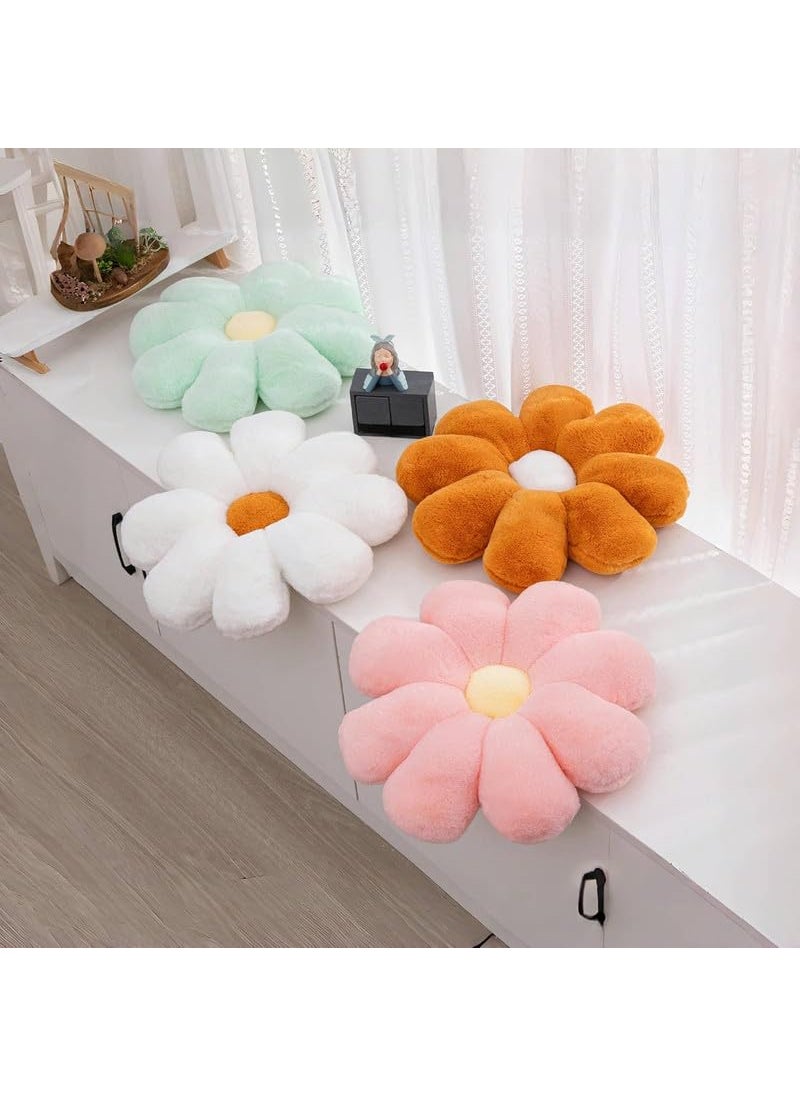 AVSHUB AVSHUB Flower Pillow, Flower Shaped Throw Pillow, Flower Floor Cushions Pink & White Sunflower Plush Pillow, Cute Room Decor Decorative Pillows for Sofa Bedroom Car (40cm/15.7in) (Pack of 2)  - Image 3