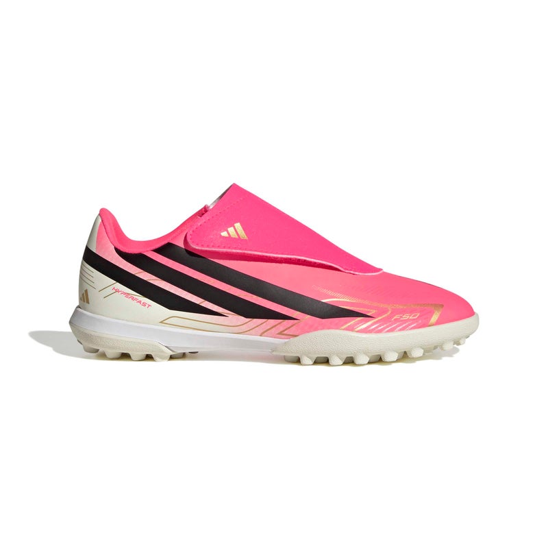 adidas F50 Hyperfast Club Hook And Loop Turf Football Boots Kids - Image 1