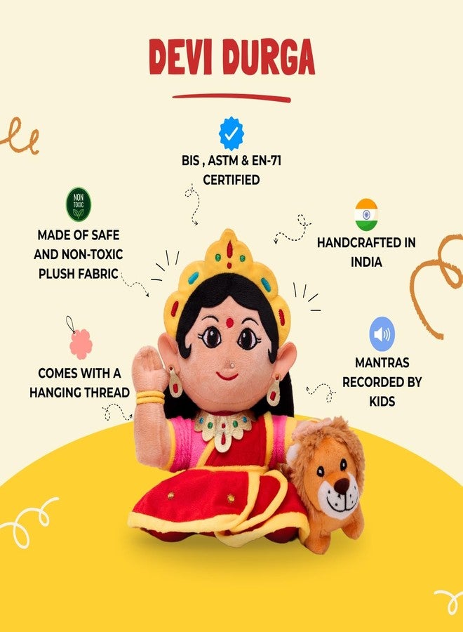 Panda's Box Mantra Chanting Devi Durga | Interactive Musical Soft Stuffed Plush Toy | Non-Toxic, Safe | Best Birthday Gift for Newborn Kids (Boys, Girls) | Small - 22 CM - Image 2