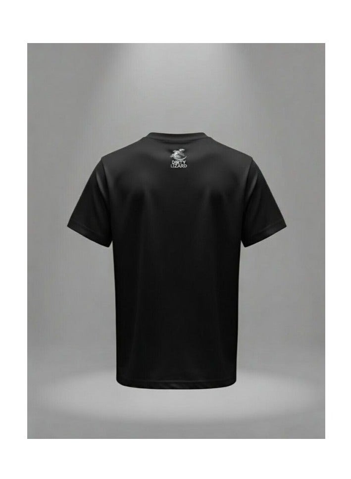 Dirty Lizard Black printed t-shirt with Street wear image 100% cotton 50 - Image 2