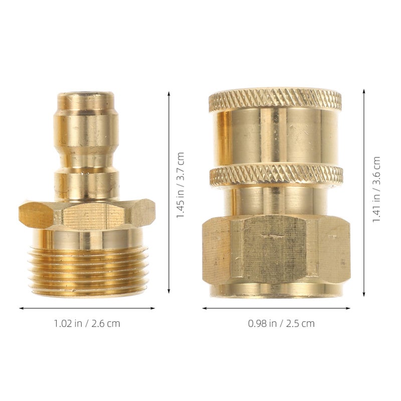 Brass Quick Connector Kit For Pressure Washers With Male Female Thread Fittings - Image 3
