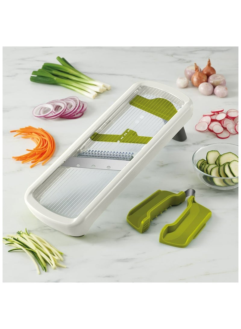 Joseph Joseph Multi Grip Kitchen Mandoline Adjustable Fruit And Vegetable Slicer 3 Slice And 2 Julienne Thickness With Precision Food Grip White - Image 2