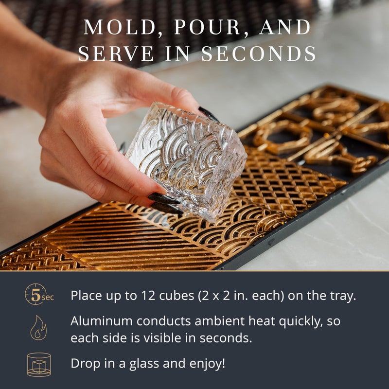 Ash Harbor Death & Co Clear Ice Cube Maker Design Tray - Craft Modern Bourbon & Cocktails in 5 Seconds - Whiskey Mold Cube Ice Stamp â€“ Bartender Accessories - Old Fashion Cocktails by Ash Harbor X Death and Co - Image 4