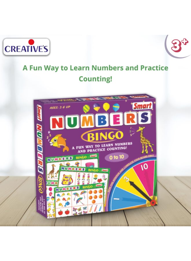 Creative's Creative’s Smart Numbers Bingo Educational Game for Kids 3+, Learn Numbers 0–10, Counting & Matching Activity, Montessori Toy for Preschool, Home & Classroom Learning by Smart - Image 2