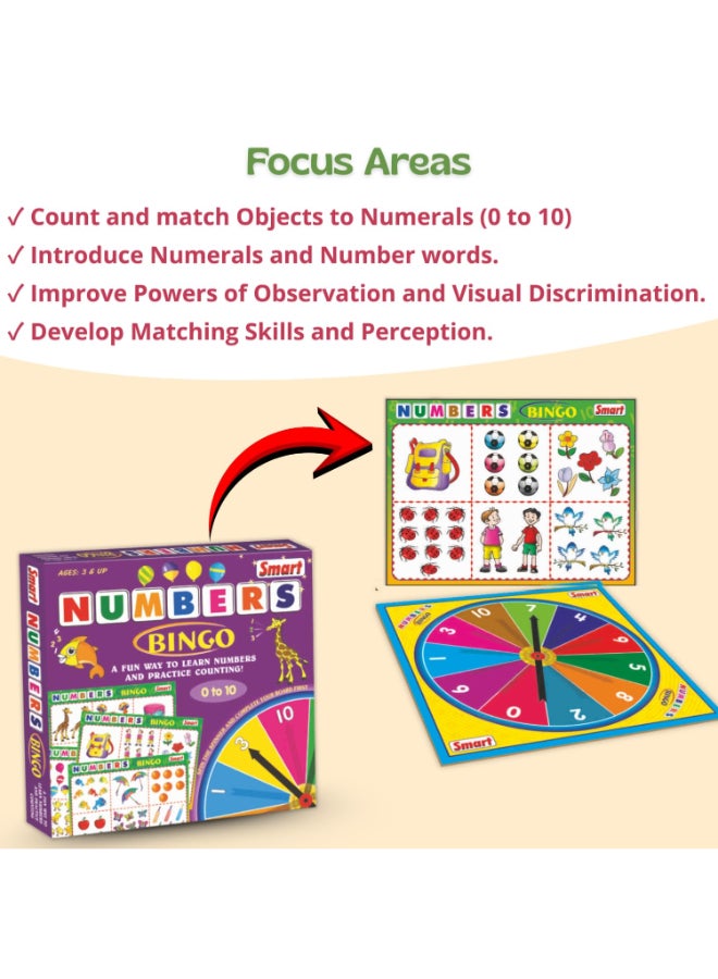 Creative's Creative’s Smart Numbers Bingo Educational Game for Kids 3+, Learn Numbers 0–10, Counting & Matching Activity, Montessori Toy for Preschool, Home & Classroom Learning by Smart - Image 4