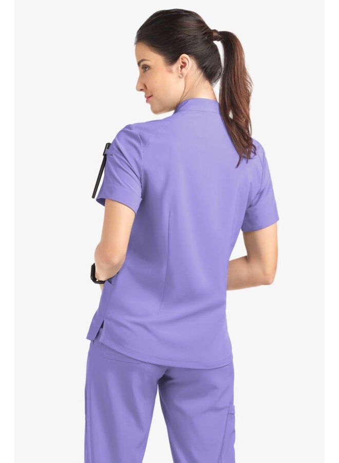 Loquat Womens Medical Scrubs Set Medical Uniform Set Purple - Image 2
