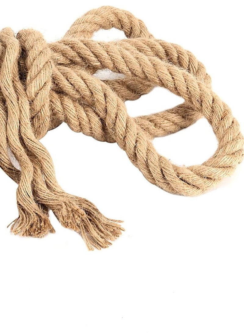 حبل سميك من الجوت والقنب الطبيعي للأعمال اليدوية، طوله 49 قدمًا وقطره 15 ملم (3/5 بوصة). - Image 5