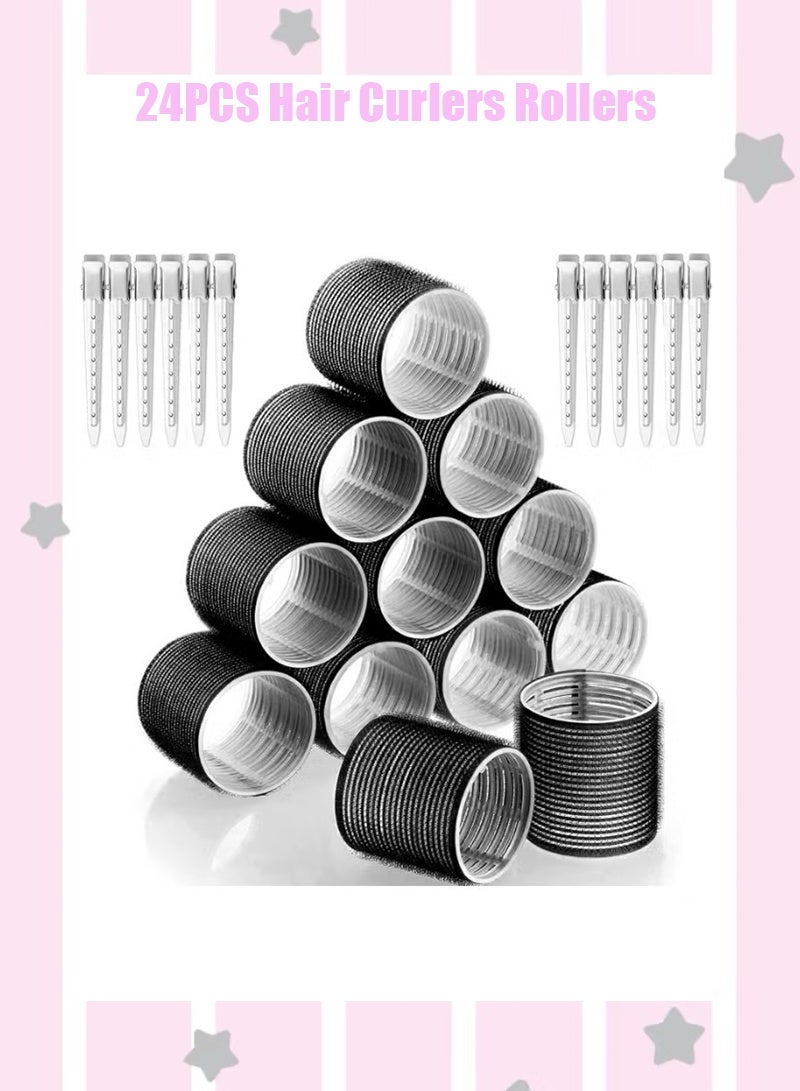 Lon24-Piece Curling Iron Roller Set with Metal Clips forg Medium Short Thick Thin Hair Bangs Curls - Image 1