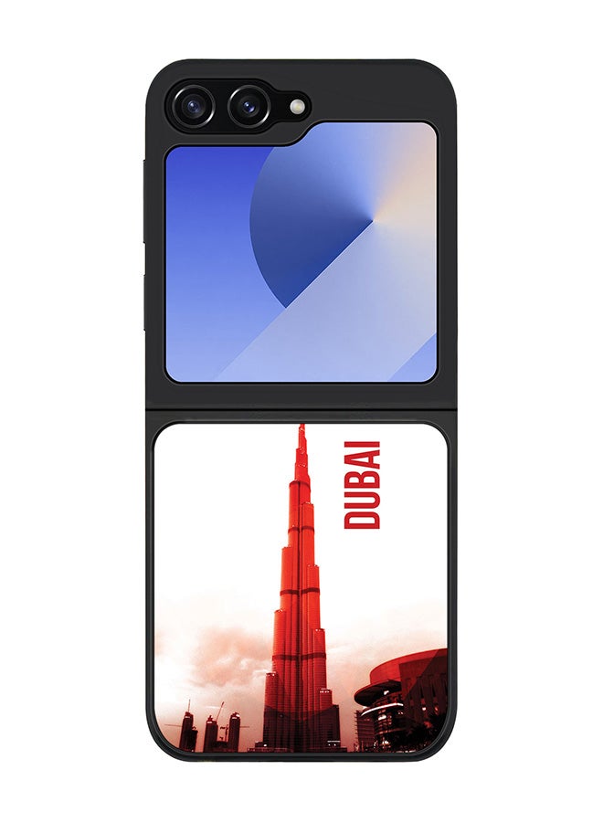 Stylizedd Rugged Black edge case for Samsung Galaxy Z Flip6, Slim fit Soft Case Flexible Rubber Edges Anti Drop TPU Gel Thin Cover -  Dubai - The Burj - Image 1
