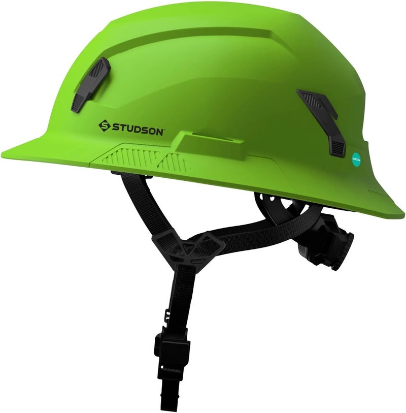 STUDSON SHK-1 Full Brim Safety Helmet - Lightweight, Breathable, ANSI/ISEA Z89.1 Type II Compliant, Green - Image 1