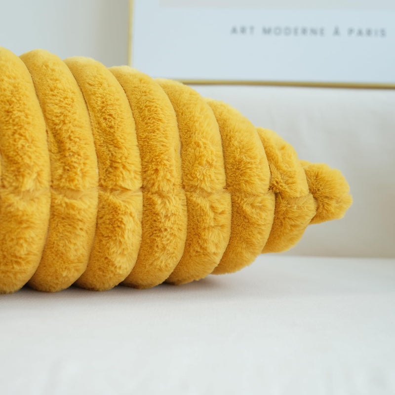 JOJUSIS Pack of 2 Faux Fur Plush Decorative Throw Pillow Covers Couch Cushion Case Soft Pillowcases (Mustard Yellow, 18 x 18-Inch) - Image 5