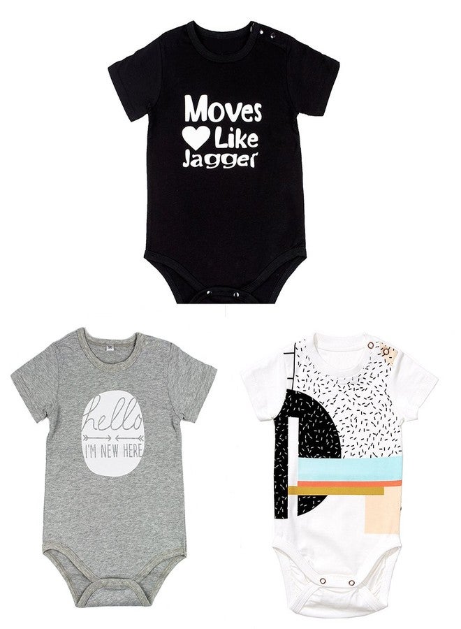 stylesilove Cute Character Baby Boy Short-Sleeve Jumpsuit (Geometric, 95/18-24 Months) - Image 3