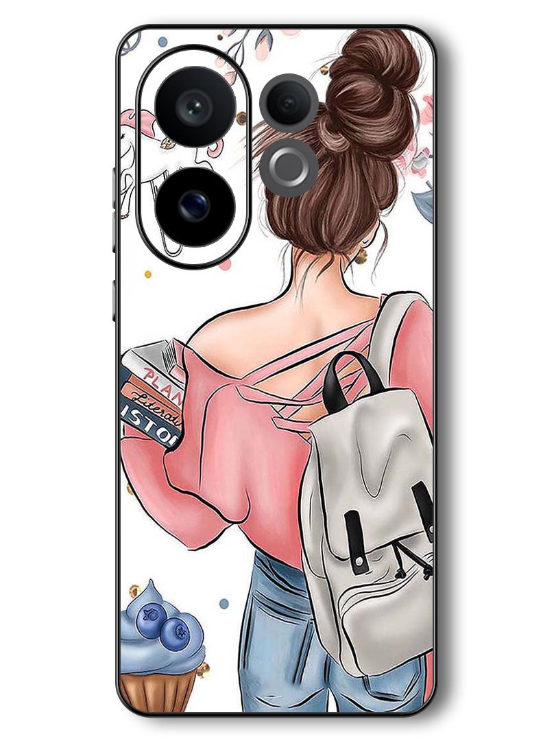 Theodor حافظة متوافقة مع فيفو V60 6.77 بوصة حماية مضادة للصدمات غطاء بامبر لفتاة المدرسة - Image 1