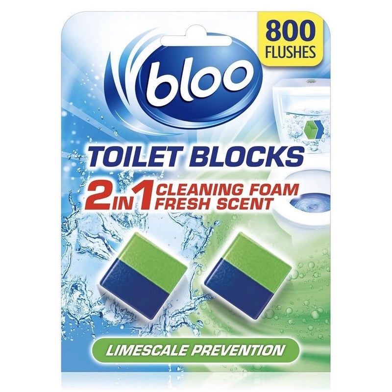 بلو مكعبات خزان المرحاض بلو 2×50 جم، مانع التكلس وتقنية مضادة للانسداد، منظف برائحة منعشة ومياه زرقاء لنظافة الخزان وانتعاش يدوم طويلاً - Image 1