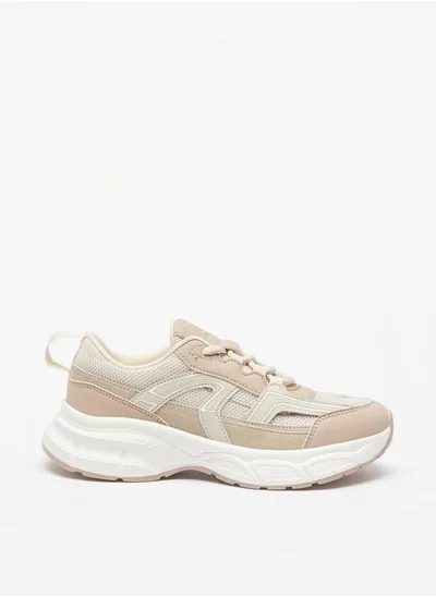 فلورا بيلا من شو إكسبرس Panelled Low Ankle Sports Shoes with Lace-Up Closure