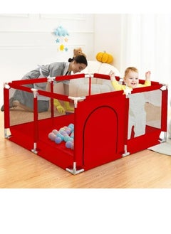 Generic Baby Playpen Foldable with Floor-Standing Design to Protect Baby While Playing, by Toys Egypt with 30 Balls (1.26m x 1.26m x 66cm) - Red  - Image 2