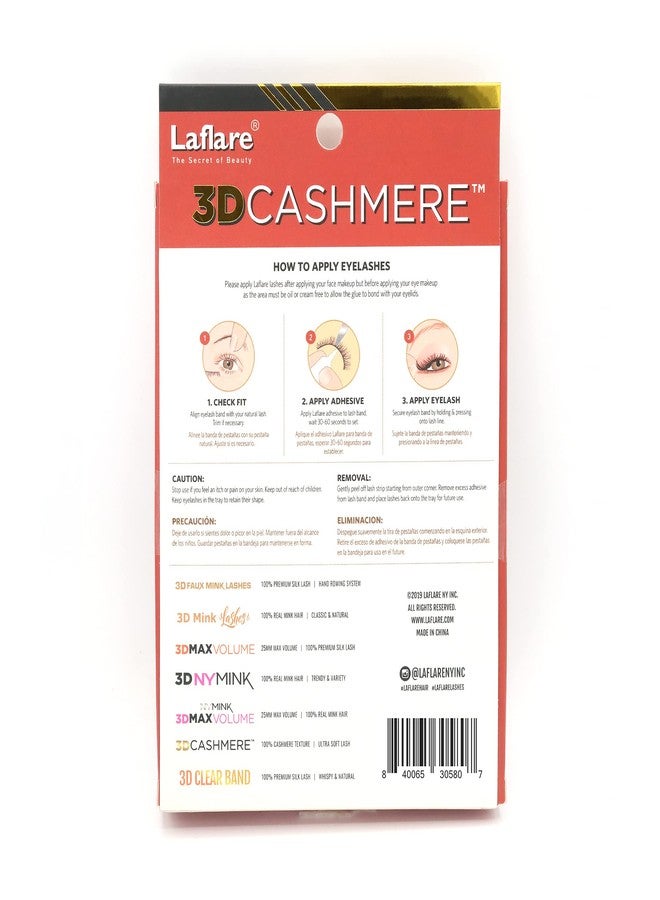 Laflare 3D Cashmere False Eyelashes Multipack, Ultra Soft, Glam, Luxurious, Cruelty-Free, Reusable, Fake Eyelashes 5 Pairs Value Pack (201X5P) - Image 4