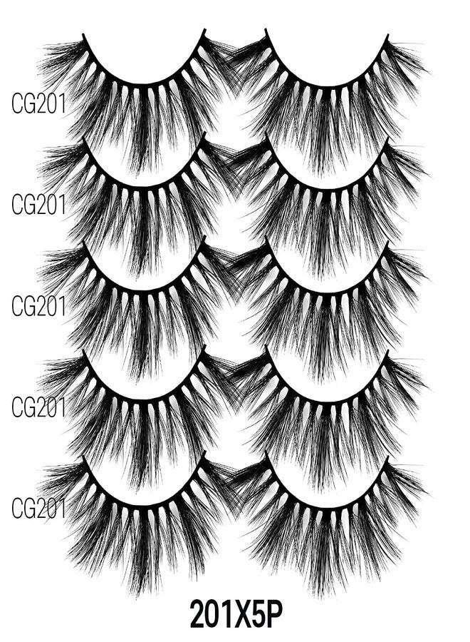 Laflare 3D Cashmere False Eyelashes Multipack, Ultra Soft, Glam, Luxurious, Cruelty-Free, Reusable, Fake Eyelashes 5 Pairs Value Pack (201X5P) - Image 2