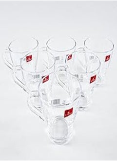 Blinkmax Blink Max brand cup set, pure glass, set of 6 square pieces, code: 21-1, plain 